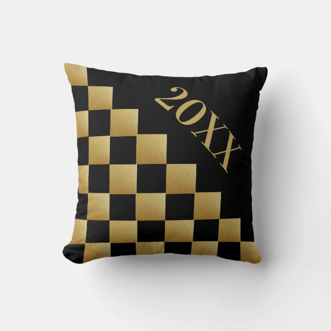 Coussin d'échecs en or et noir 2021 (Recto)
