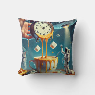Coussin Déchets de temps et Sips cosmiques - Surreal Coffe