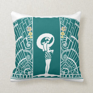 Coussin DÉCO BALNÉAIRE en Turquoise et Jaune