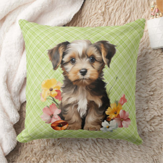Coussin Décoquis avec chien et fleurs 🌸 🐶