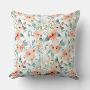 Coussin Décor à fleurs d'aquarelle