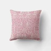 Coussin Décor Art Forêt Oiseaux Lapins Roses (Verso)