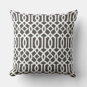 Coussin Décor blanc gris marocain