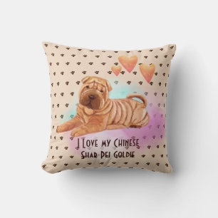 Coussin Décor Cadeau personnalisé Shar-Pei Puppy Pic