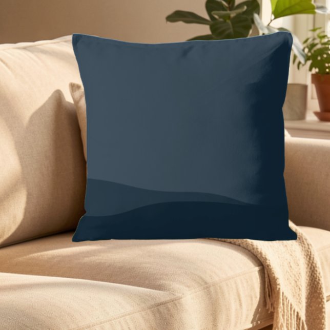 Coussin Décor d'accissement côtier bleu marine uni minimal (Créateur téléchargé)
