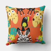 Coussin Décor d'animaux de la jungle de pépinière (Verso)