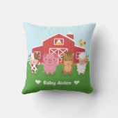 Coussin Décor de chambre d'enfant avec animaux de ferme mi (Verso)