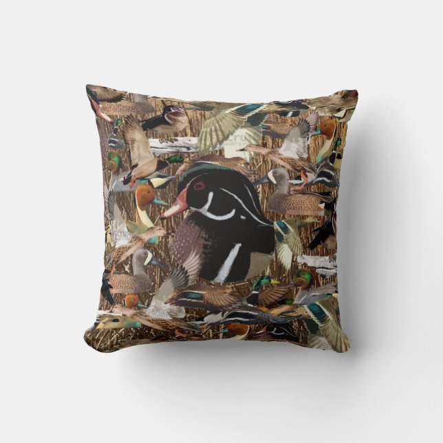 Coussin Décor de chasse au canard, Chasse au canard Jeu d' (Recto)