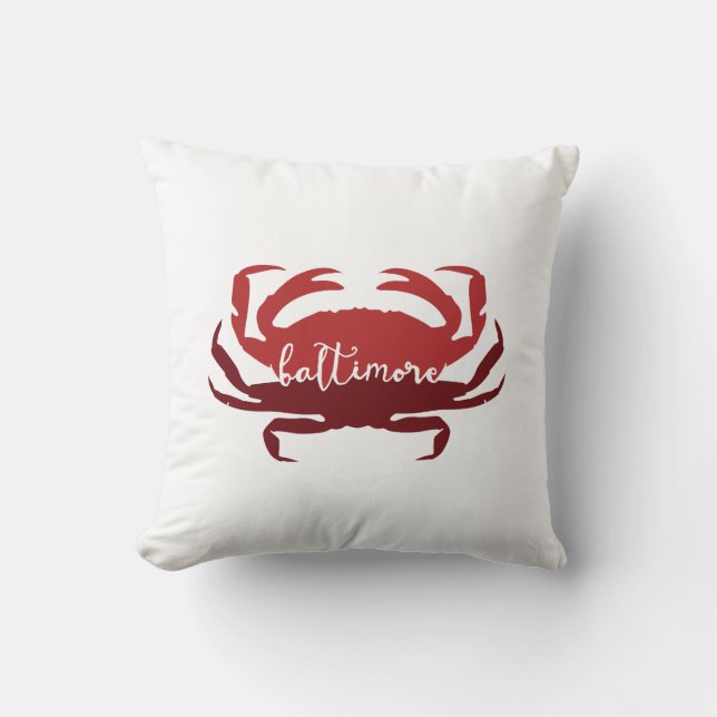 Coussin Décor de crabe de Baltimore, le Maryland (Recto)
