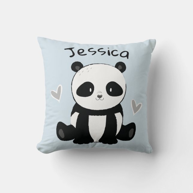 Coussin Décor de crèche personnalisé par ours panda (Recto)