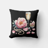 Coussin Décor de Fête des mariées Petals Pearls Prosecco (Recto)