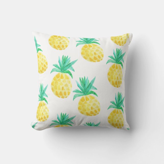 Coussin Décor de maison d'ananas d'aquarelle de Tripical (Recto)