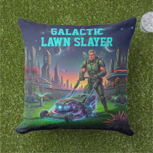 Coussin Décor de maison de tueur de pelouse d'astronaute d