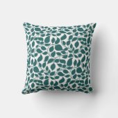 Coussin Décor de maison en feuilles botaniques sarcelle Ev (Verso)