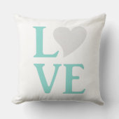Coussin Décor de mariage amour sarcelle bleu et blanc de l (Recto)