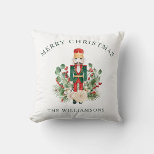 Coussin Décor de noël Casse-Noisette Feuillage Baies Rouge