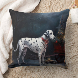 Coussin Décor de Noël Dalmatien Snowy