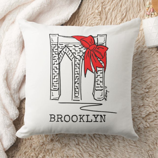 Coussin Décor de Noël du New York City Brooklyn Bridge (Couverture)