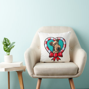 Coussin Décor de Noël KiniArt Welsh Terrier