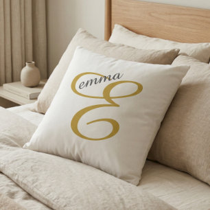Coussin Décor de nom doré Emma élégant