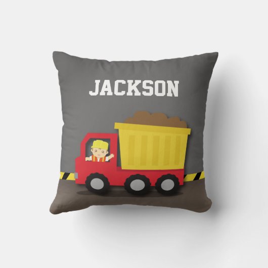 Coussin Décor de pièce de garçons de constructeur de (Verso)