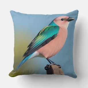 Coussin Décor de salon oiseau tropical coloré