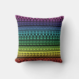 Coussin Décor décoratif arc-en-ciel multicolore sans coutu