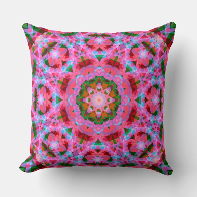 Coussin Décor Dopamine Vert rose Étoile Abstraite Motif (Recto)
