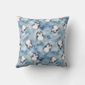Coussin Décor d'oreiller à lancer de pingouin d'hiver (Verso)