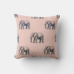 Coussin Décor d'oreiller de ferme éléphant rose