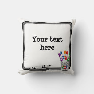 Coussin Décor du tableau blanc, Customisez le texte