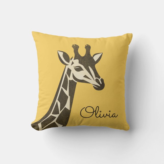 Coussin Décor en tête de girafe de mignonne (Recto)