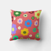 Coussin Décor Floral Fleur de printemps rétro (Verso)