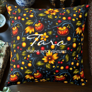 Coussin Décor floral vibrant inspiré de Khokhloma