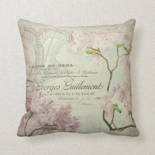 Coussin Décor français chic vintage floral rose de maiso