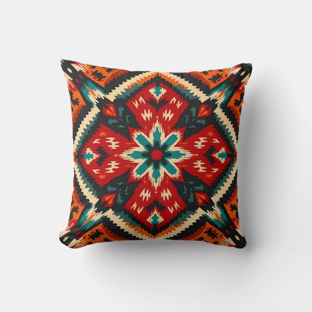 Coussin Décor géométrique sud-ouest bohème (Recto)