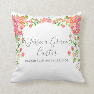 Coussin Décor Girly de baie florale de jardin de stat de