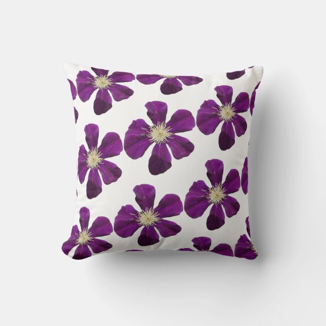 Coussin Décor Jackmanii Clematis (Recto)
