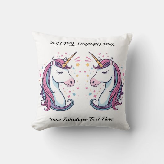 Coussin Décor Magique Personnalisable Licorne Pastel Adora (Recto)