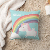 Coussin Décor mignon de pièce de filles d'arc-en-ciel de (Couverture)