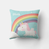 Coussin Décor mignon de pièce de filles d'arc-en-ciel de (Verso)