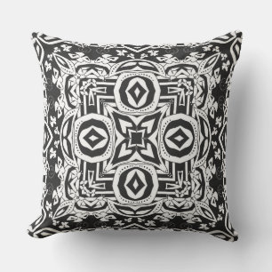 Coussin Décor moderne Abstrait noir blanc ornement mosaïqu