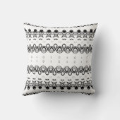Coussin Décor moderne en rayures noir et blanc (Verso)