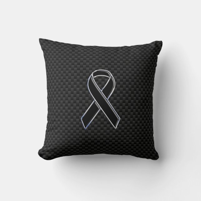Coussin Décor noir de fibre de carbone de conscience de (Recto)