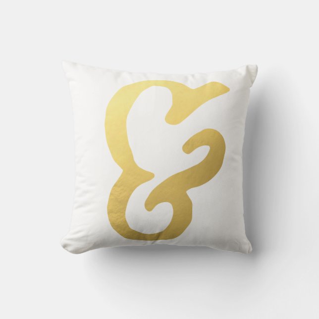 Coussin Décor-Or à la maison et blanc d'esperluète (Recto)