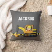 Coussin Décor orange de pièce de garçons de construction (Couverture)