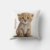 Coussin Décor personnalisé bébé Cheetah Leopard Nursery (Verso)