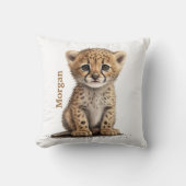 Coussin Décor personnalisé bébé Cheetah Leopard Nursery (Recto)