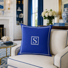 Décor personnalisé de monogramme bleu nautique