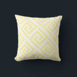Coussin Décor personnalisé Motif Clé Jaune Clair Blanc<br><div class="desc">Conçu avec des motifs de clé gris blanc cool dans la couleur jaune clair personnalisée!</div>